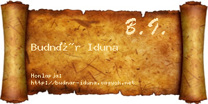 Budnár Iduna névjegykártya